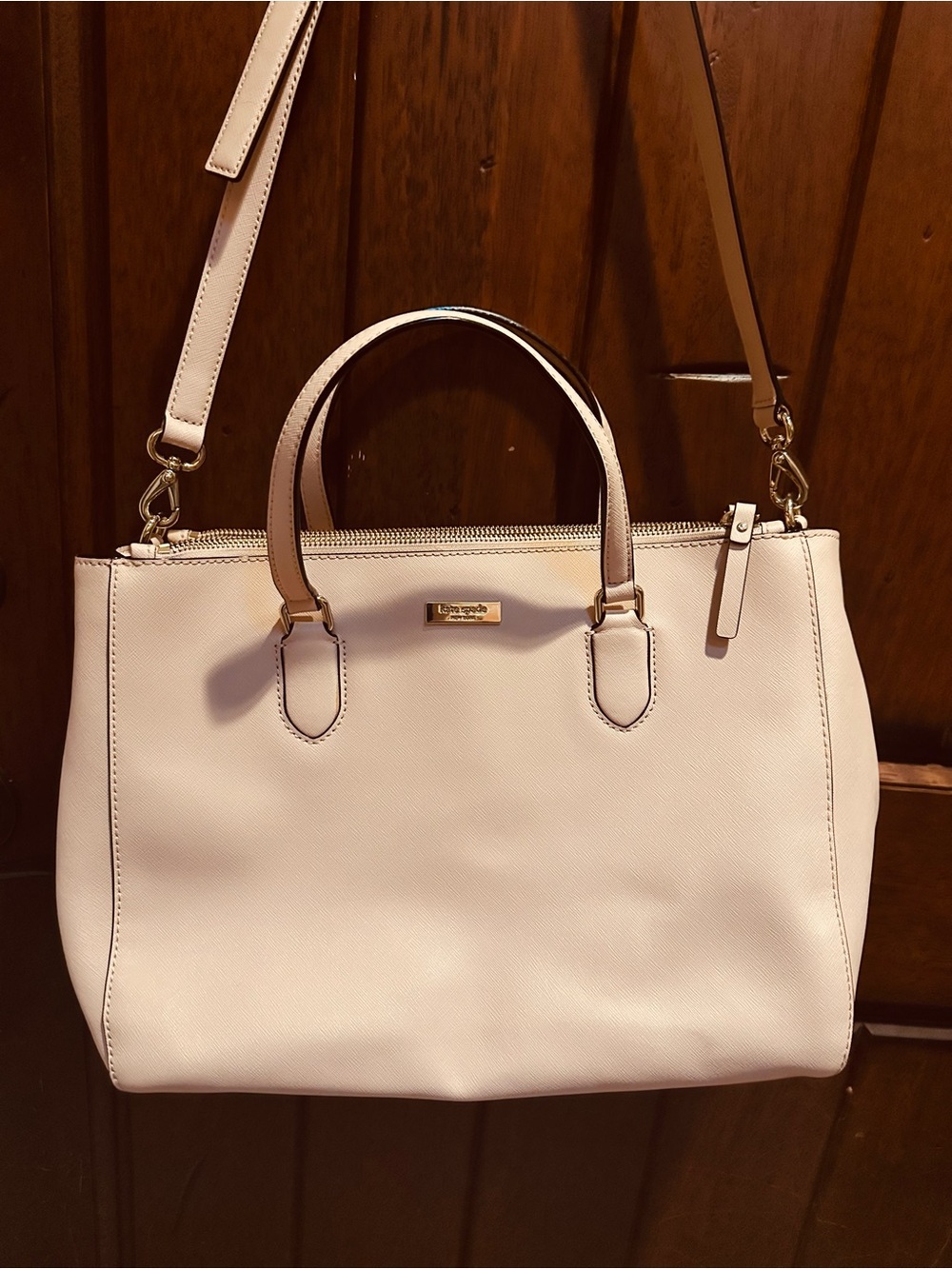 Kate Spade Blush Pink Leather Satchel with Detachable Strap